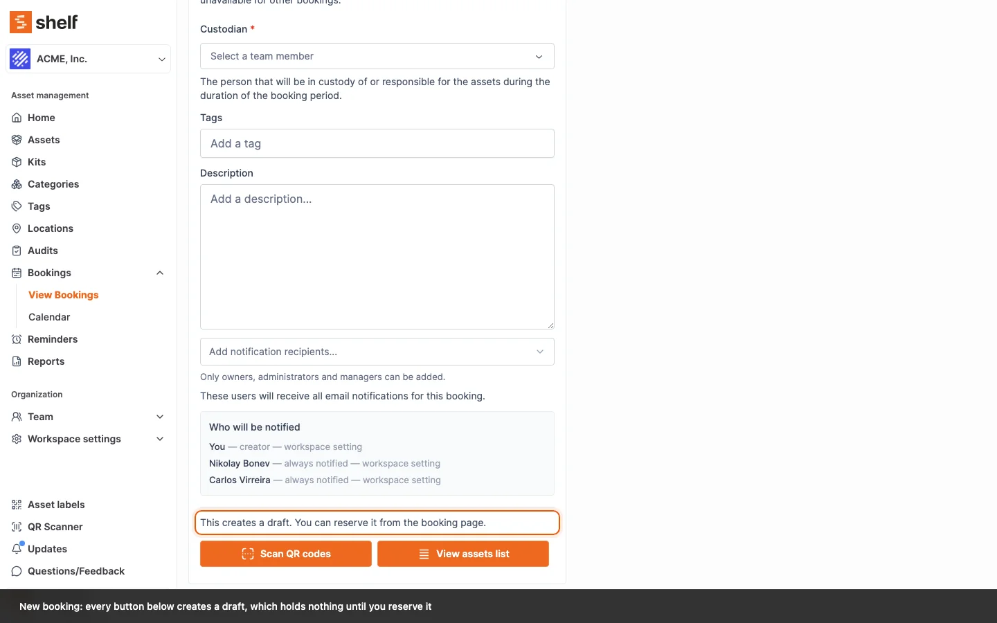 New Bookings Say They Are Drafts, and Check-Out Asks First