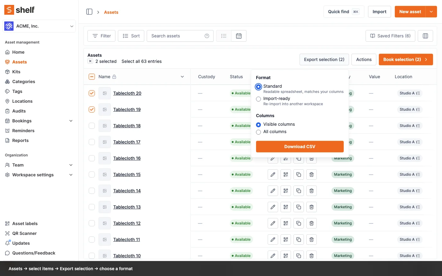 Export assets in a format that imports straight back